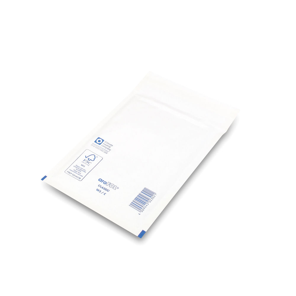 White Size 3 Bubble Lined Peel and Seal Envelopes75gsm, Pack of 100 - XKF71448