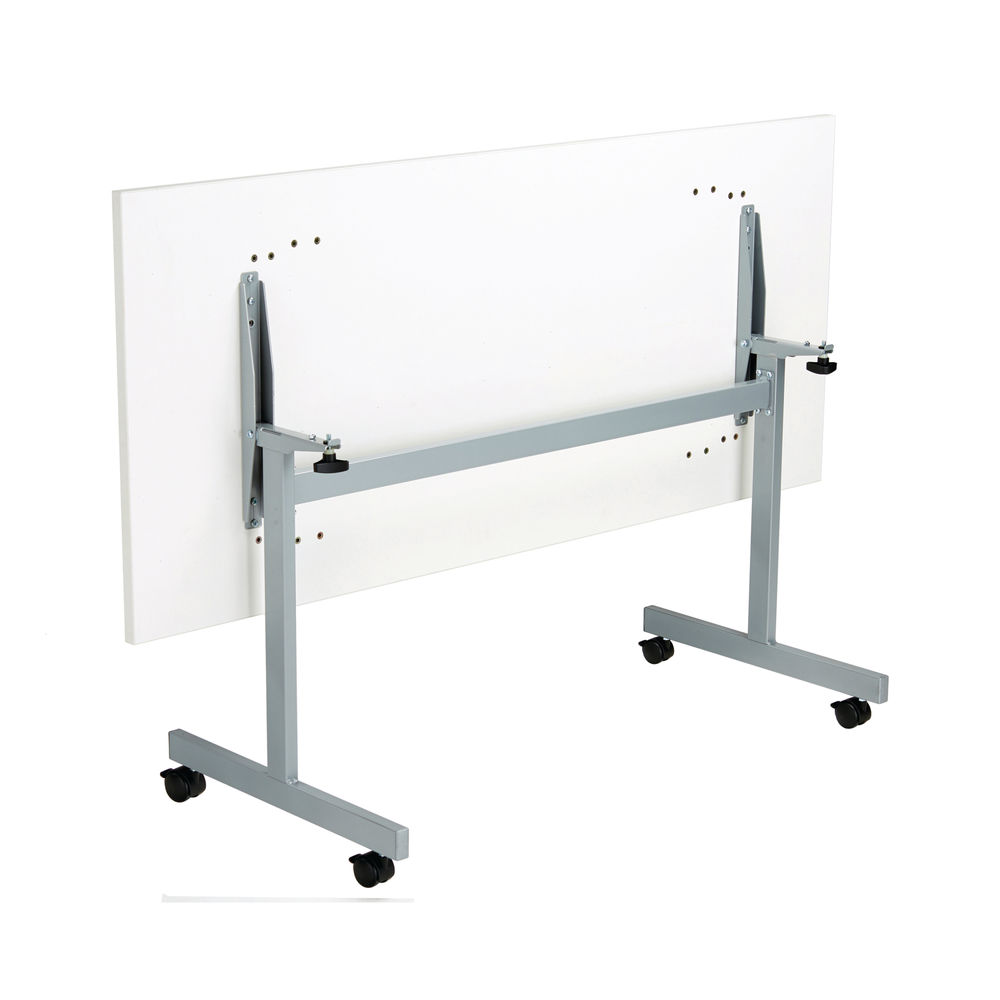 Jemini Rectangular Tilting Table 1600x700x730mm White/Silver