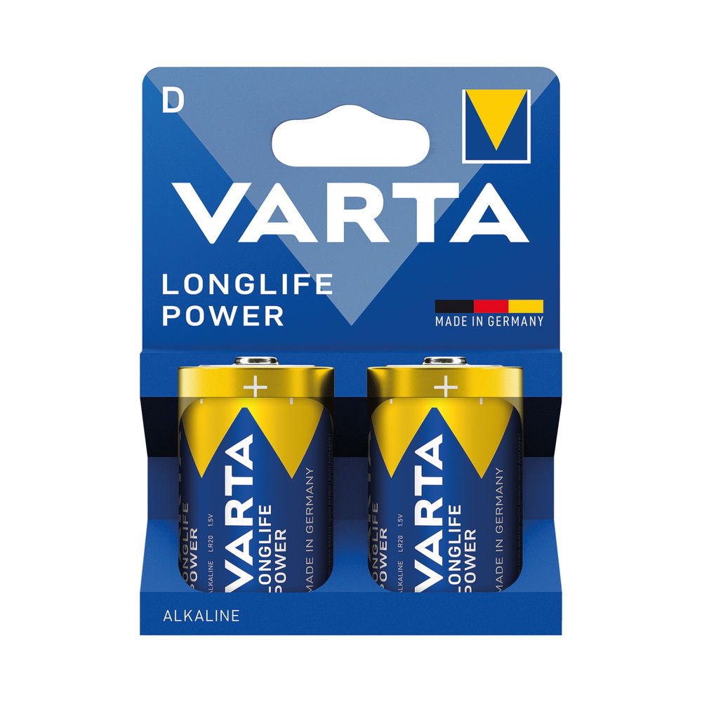 Varta Longlife Power D Alkaline Battery 1.5V (Pack of 2) 4920121422