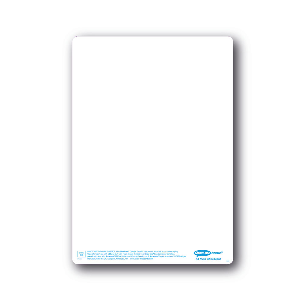 Show-me Plain Drywipe Boards A4 (Pack of 10)