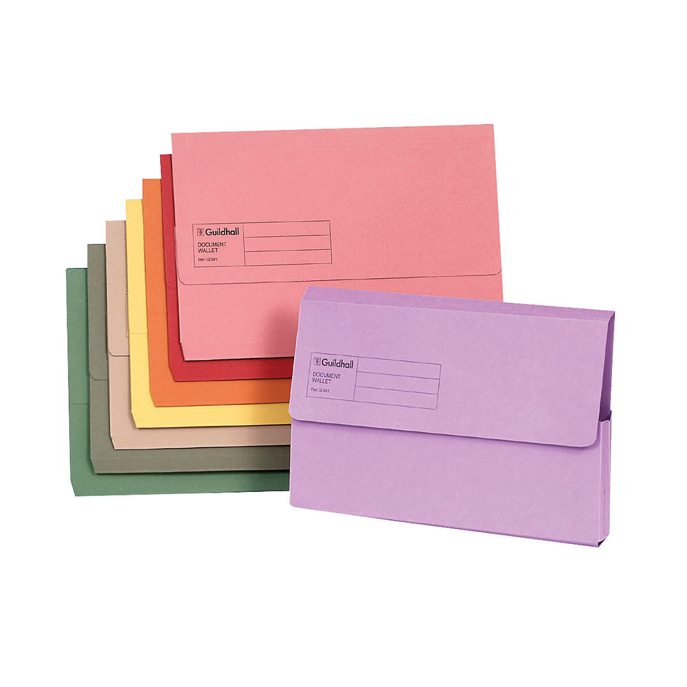 Guildhall Foolscap Buff Document Wallet 285gsm (Pack of 50)