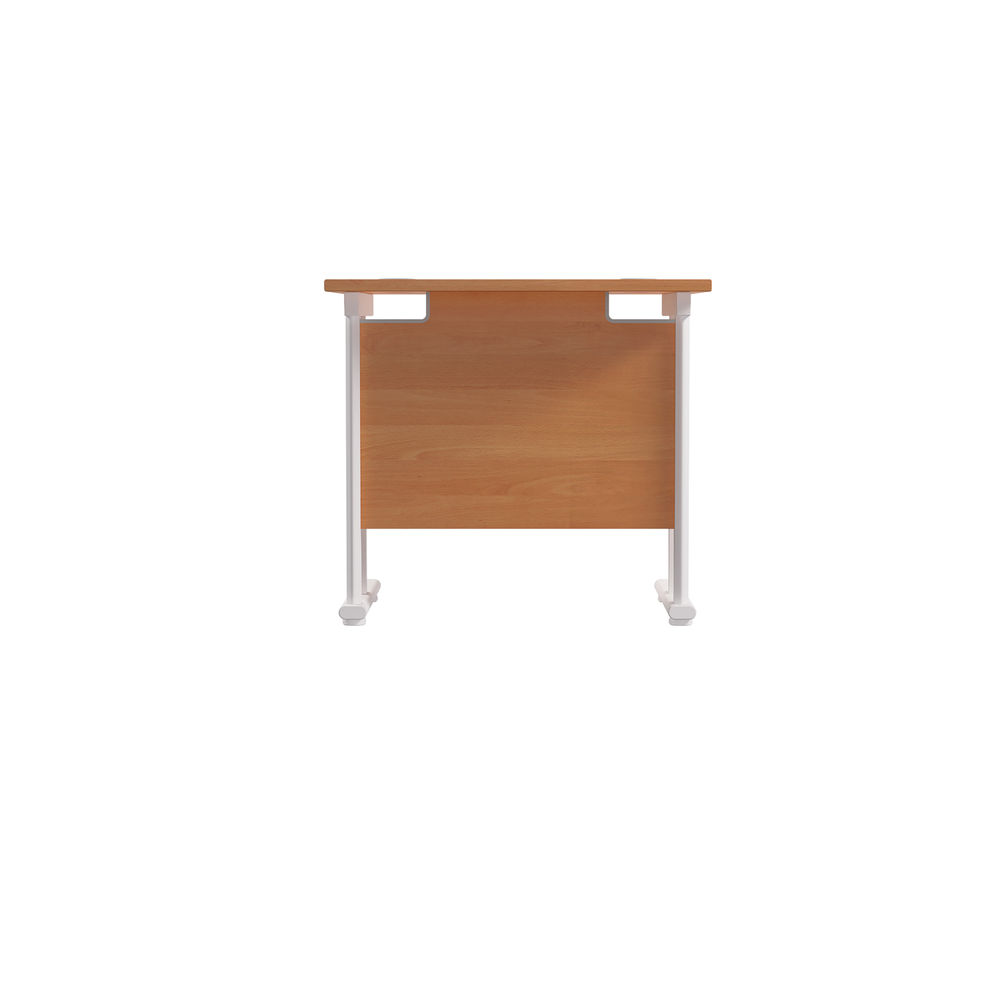 Jemini 800x600mm Beech/White Cantilever Rectangular Desk