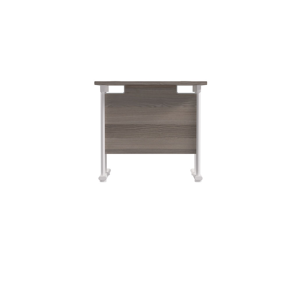 Jemini 800x600mm Grey Oak/White Cantilever Rectangular Desk