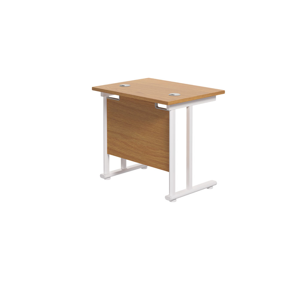 Jemini 800x600mm Nova Oak/White Cantilever Rectangular Desk