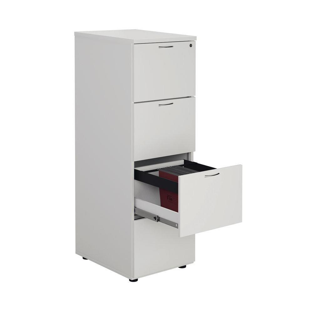 First H1365mm White 4 Drawer Filing Cabinet