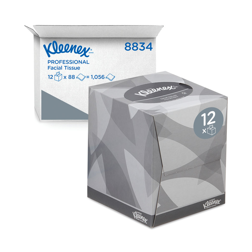 Kleenex Facial Tissues Cube 90 Sheets (Pack of 12) 8834