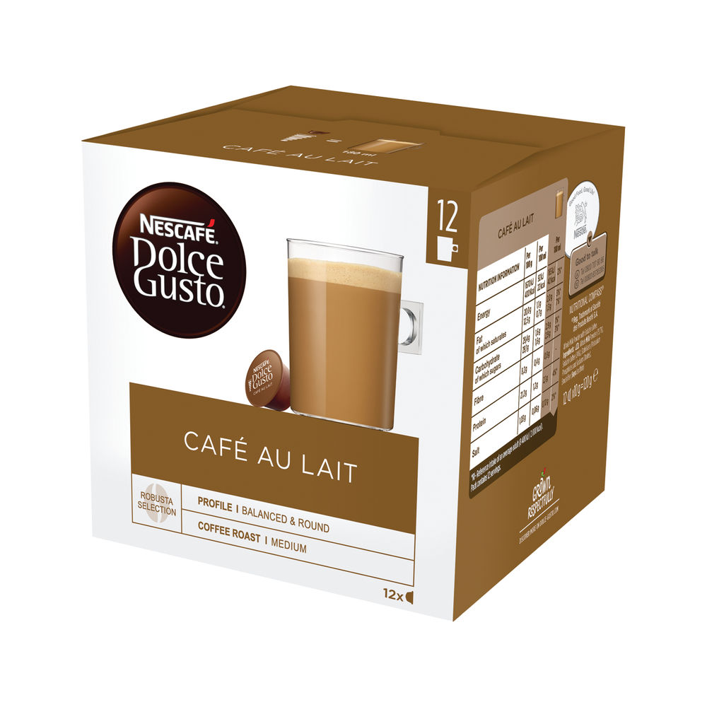 Nescafe Dolce Gusto Cafe au Lait Capsules (Pack of 48)