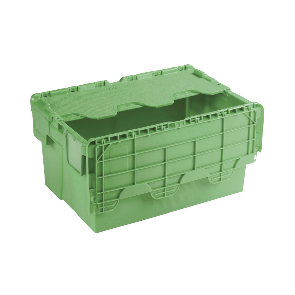 54 Litre Green Attached Lid Container - 360330