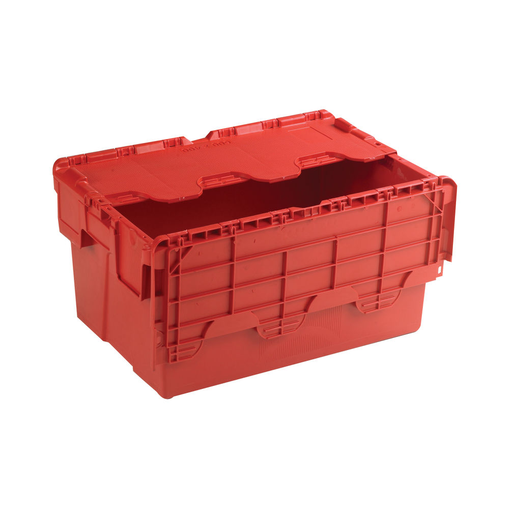 Attached Lid Container 54L Red 375816