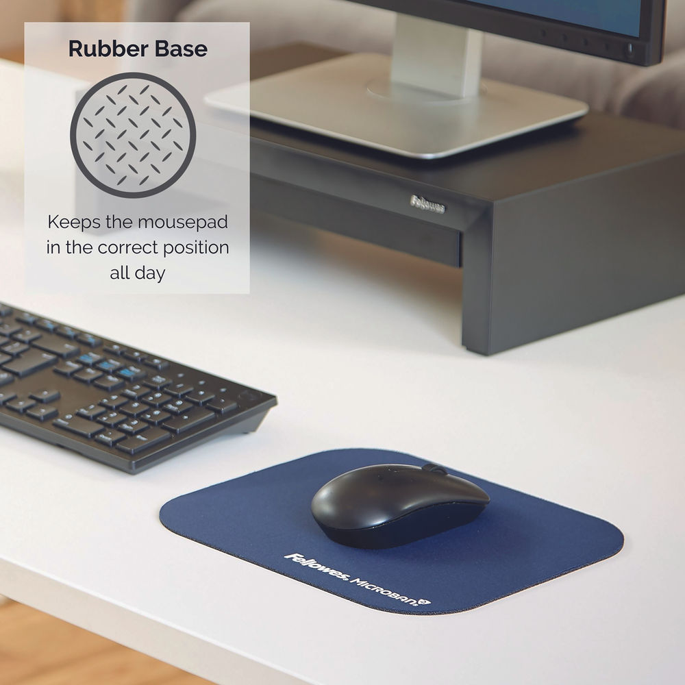 Fellowes Navy Microban Protected Mouse Pad