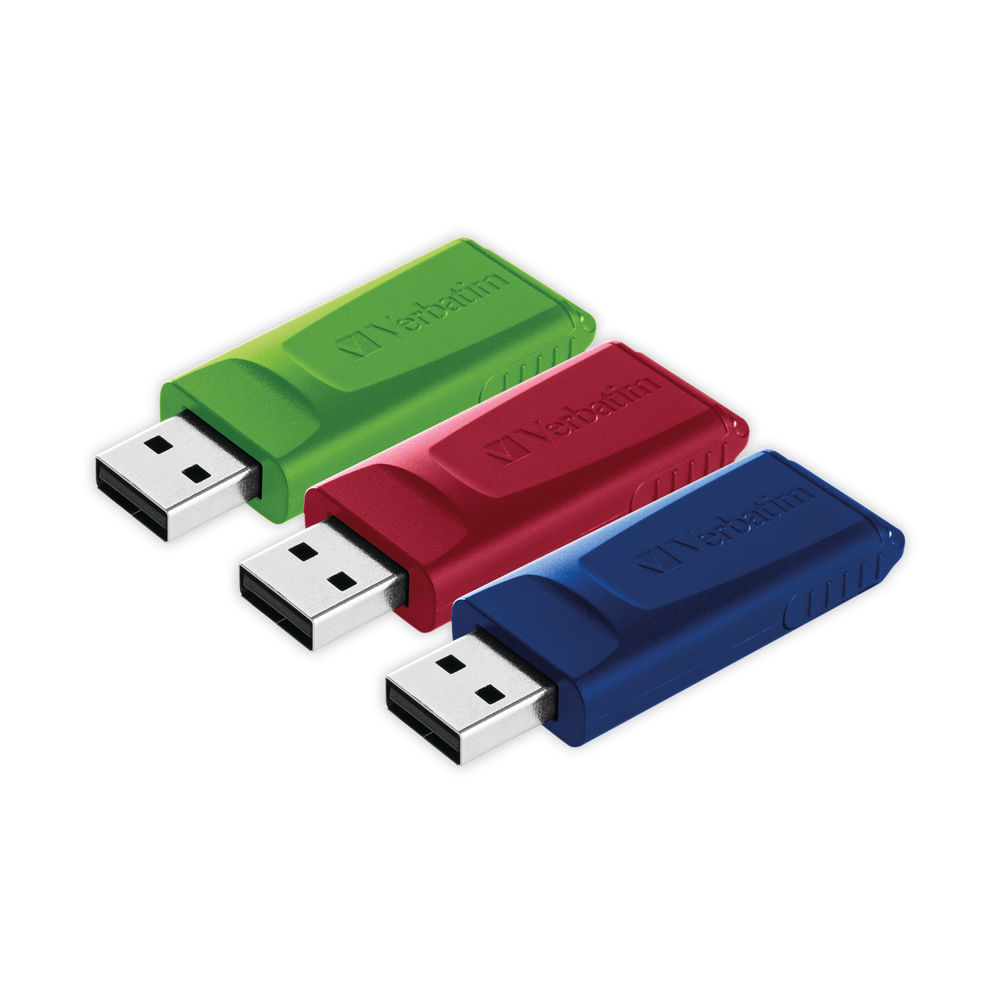 Verbatim 16GB Assorted Slider USB Drives (Pack of 3)