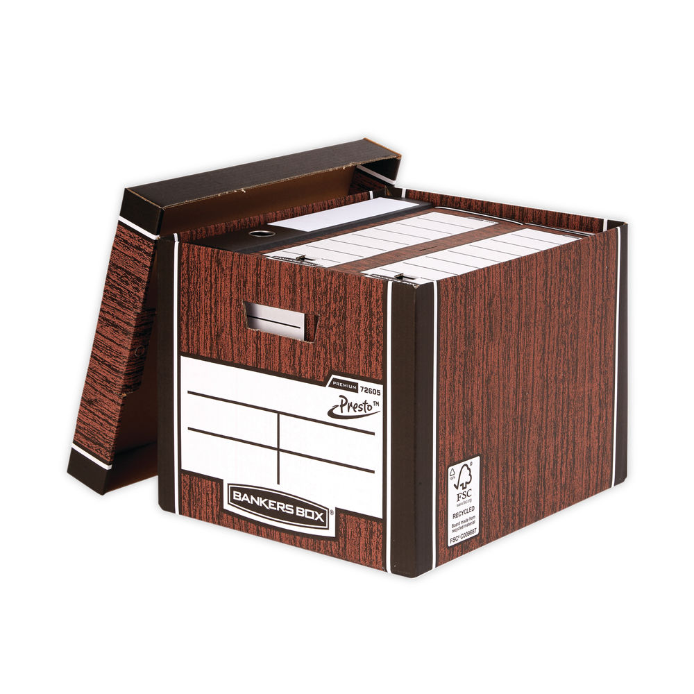 Bankers Box Premium Tall Box Woodgrain (Pack of 5)