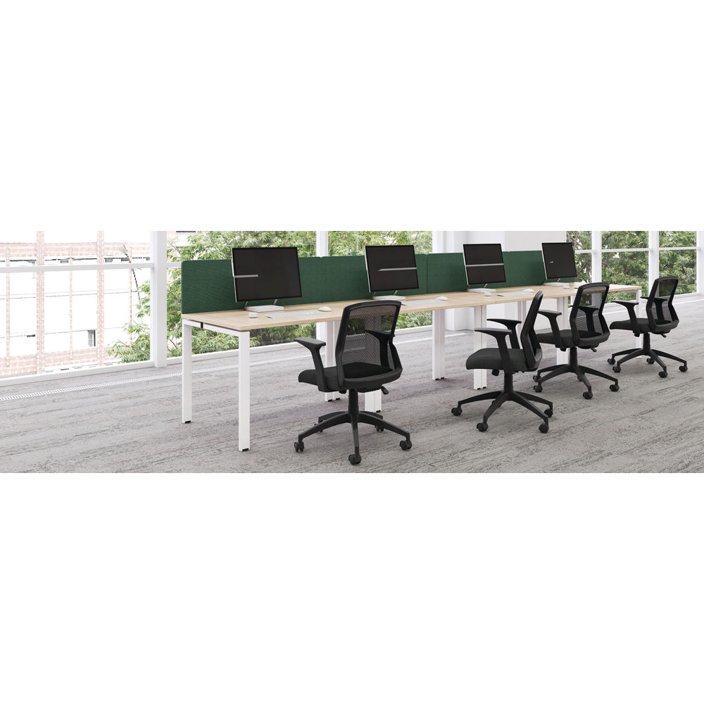 Jemini 1600x800mm Grey Oak/White Two Person Bench Desk