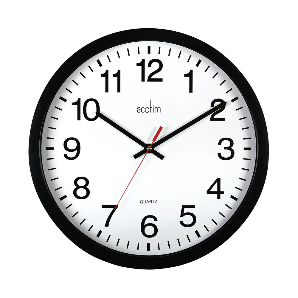 Acctim Controller Silent Sweep Wall Clock 368mm Black 93/704B