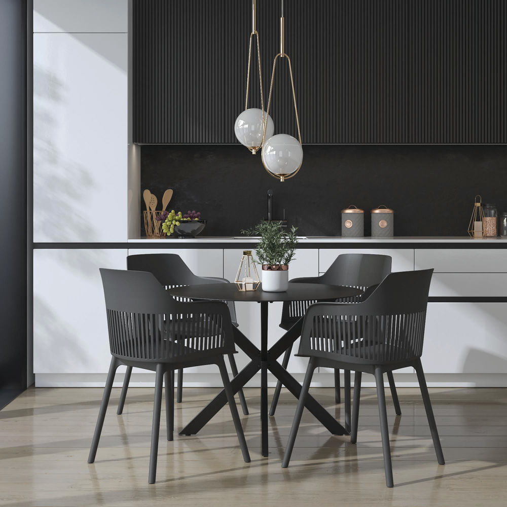 CL US Camelo Resin Dining Chairs Black (Pack of 2)