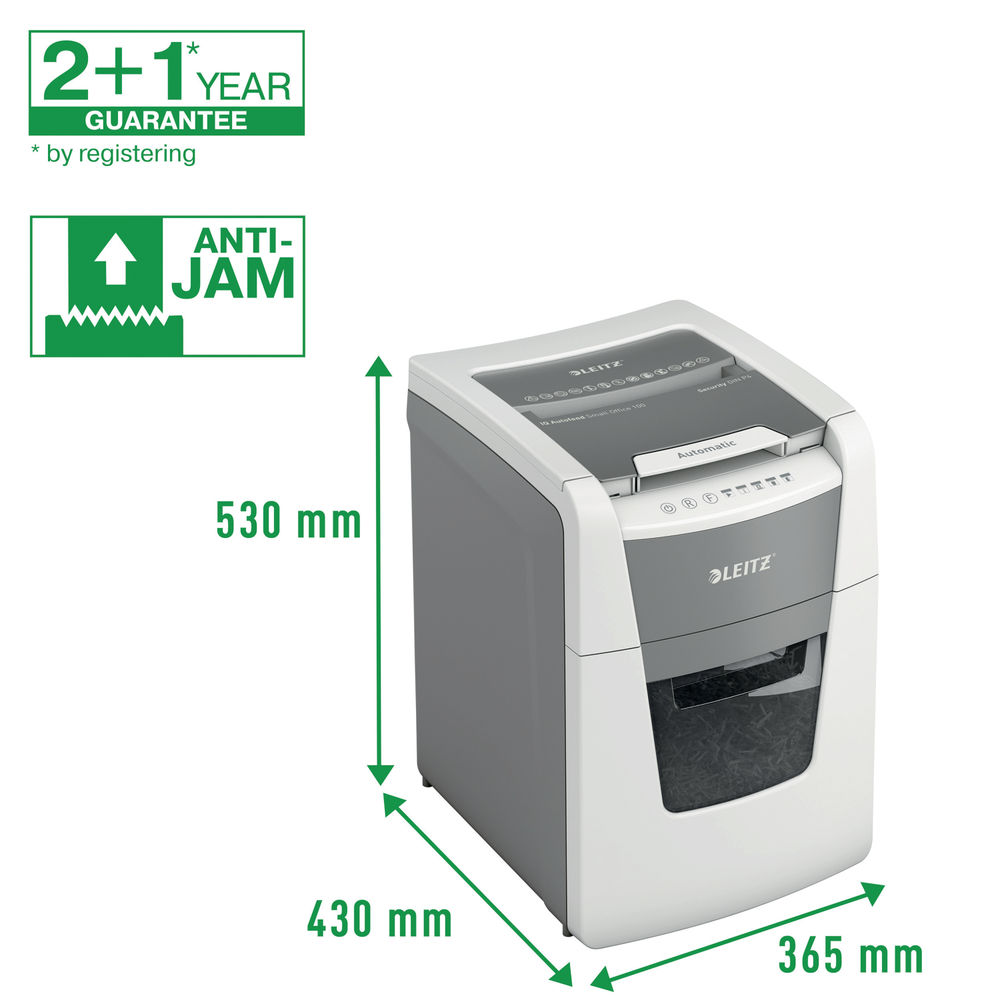 Leitz IQ Autofeed Small Office 100 P4 Cross Cut Paper Shredder