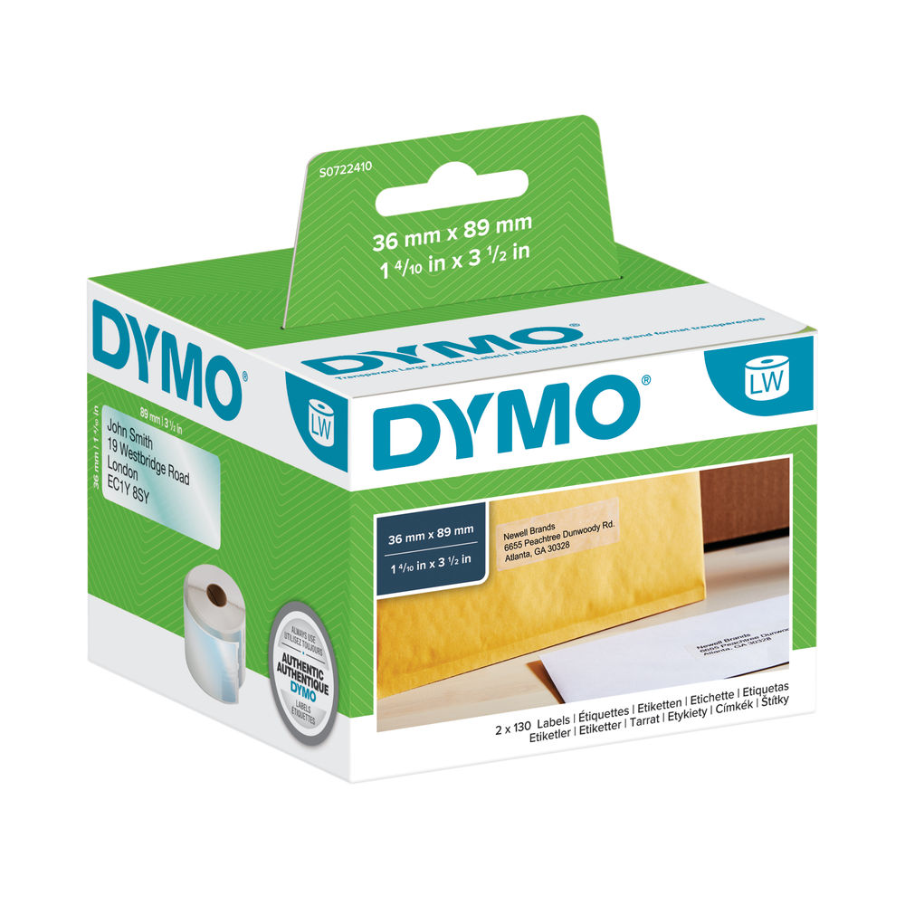 Dymo labelwriter labels clear