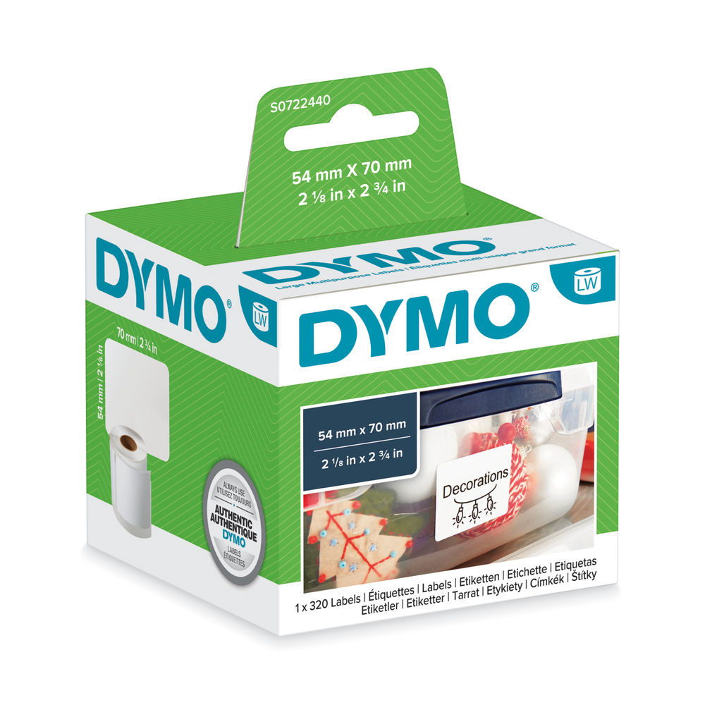 Dymo 99015 LabelWriter Large Multipurpose Labels 70mm x 54mm (Pack of 320) S0722440