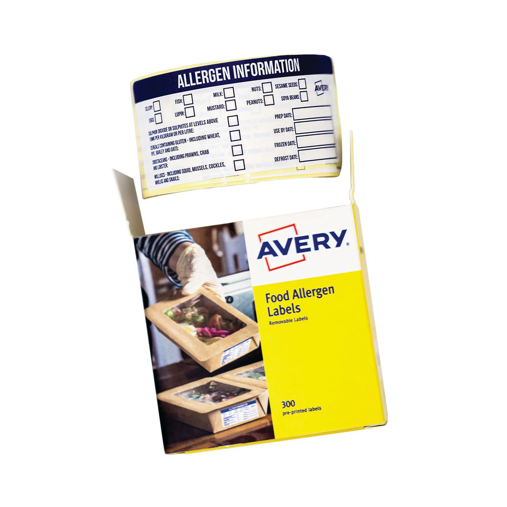 Avery Pre-Printed Allergen Food Labels 98x40mm (Pack of 300)