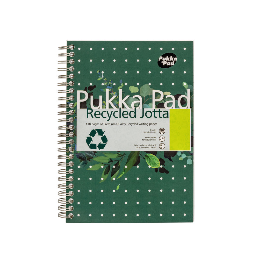 Pukka Pad Recycled Ruled Wirebound Notebook 110 Pages A5 (Pack of 3) RCA5110