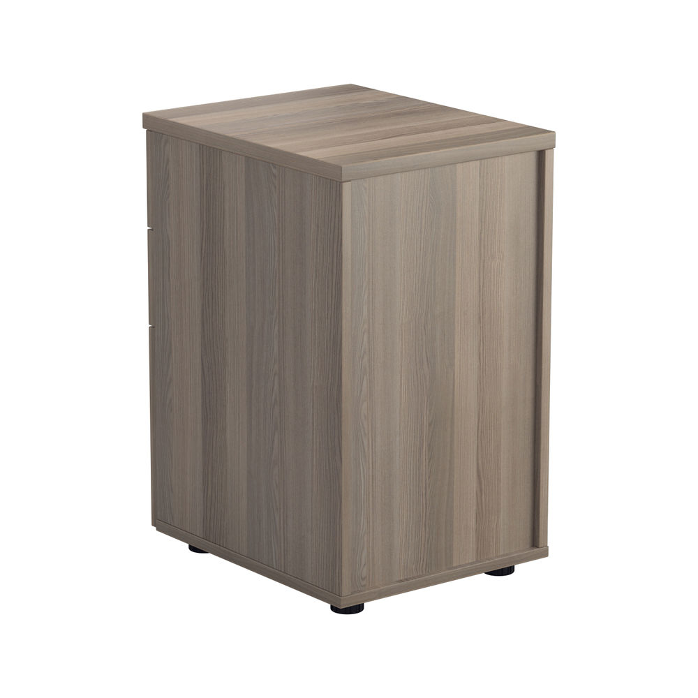 Jemini 3 Drawer Under Desk Pedestal 404x500x690mm Grey Oak