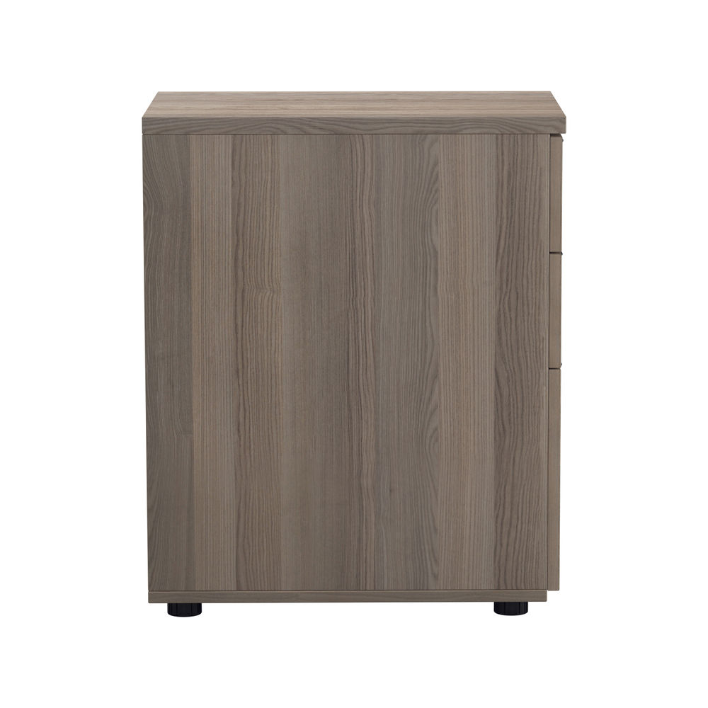 Jemini Essentials 3 Drawer Desk High Pedestal 404x600x730mm Grey Oak ...