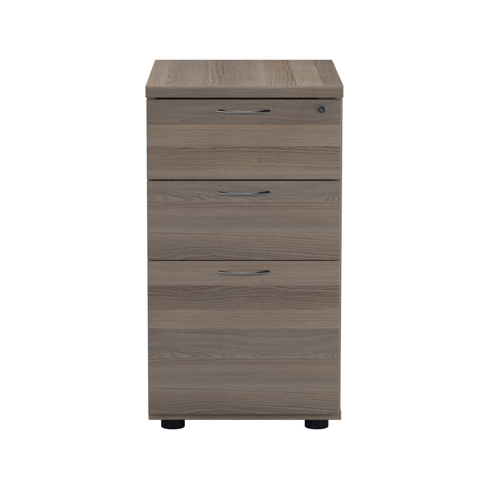 Jemini Essentials 3 Drawer Desk High Pedestal 404x600x730mm Grey Oak