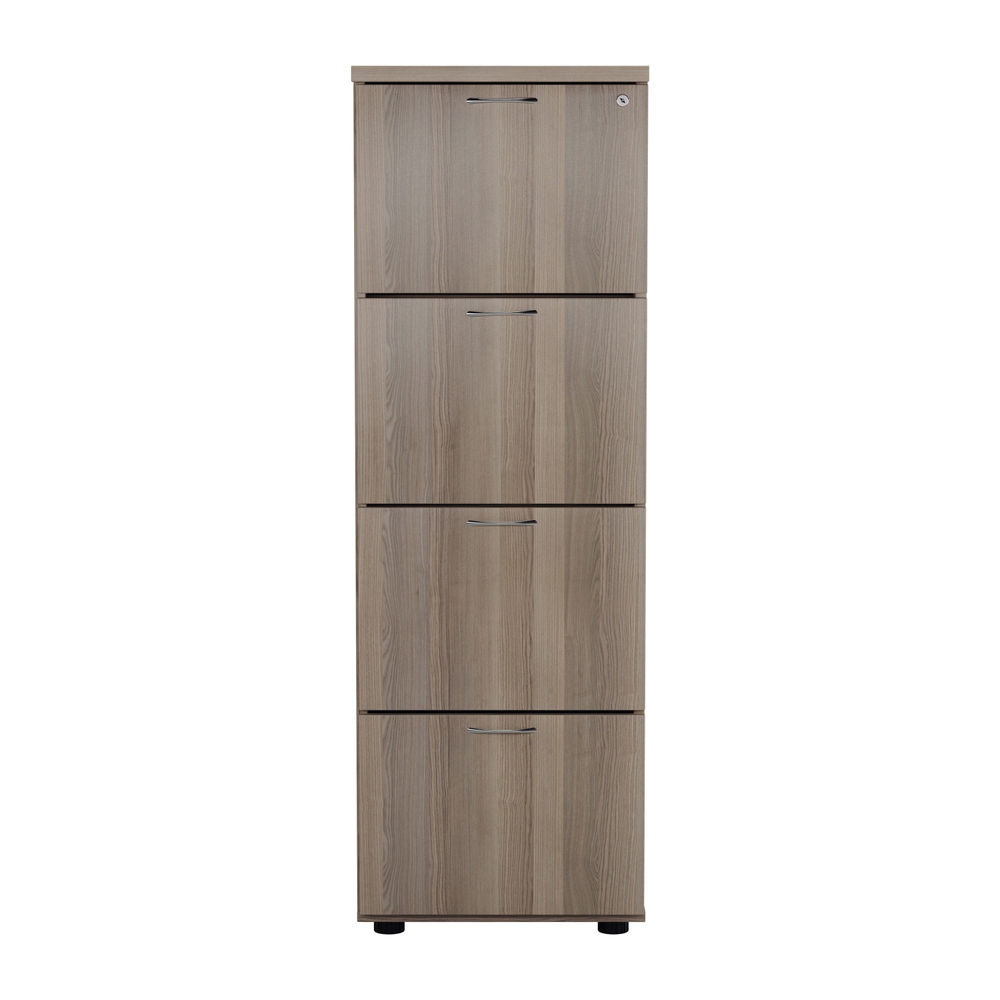 Jemini Essentials 4 Drawer Filing Cabinet 464x600x1365mm Grey Oak