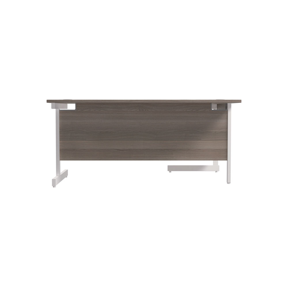 Jemini Radial Left Hand Single Upright Desk 1600x800-1200x730mm Grey Oak/White