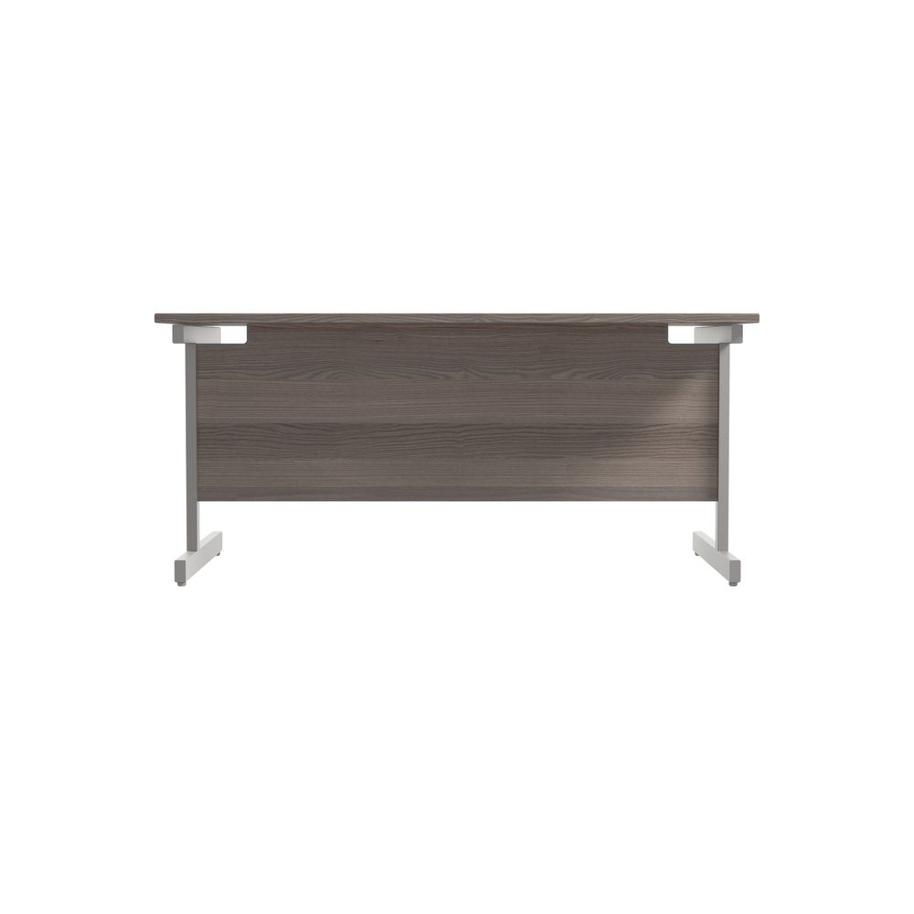 Jemini Single Upright Rectangular Desk 1600x800x730mm Grey Oak/Silver