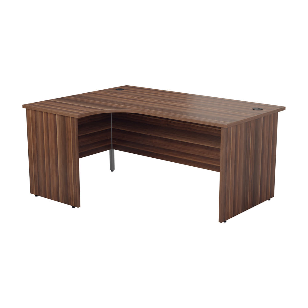 Jemini Radial Left Hand Panel End Desk 1600x1200x730mm Dark Walnut KF805052