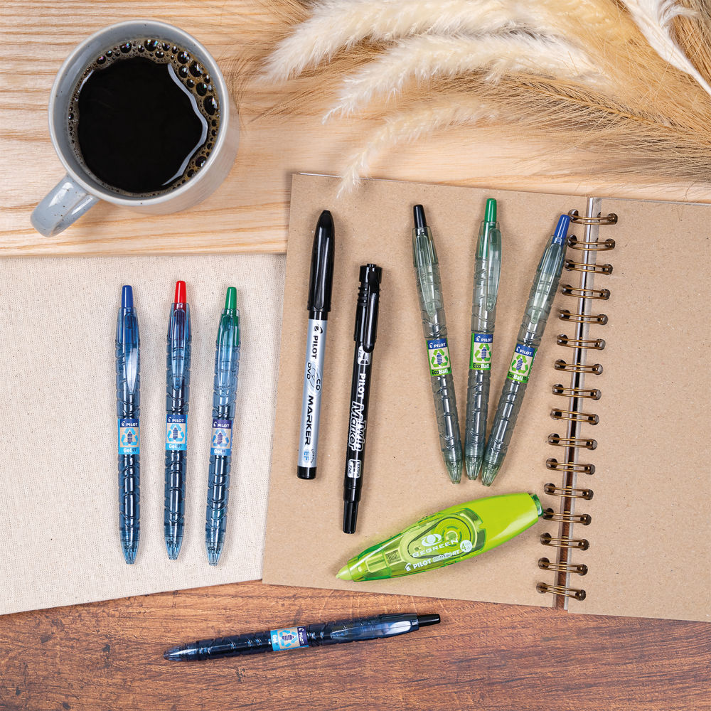 Pilot Green B2P Ecoball Ballpoint Medium Pens (Pack of 10)