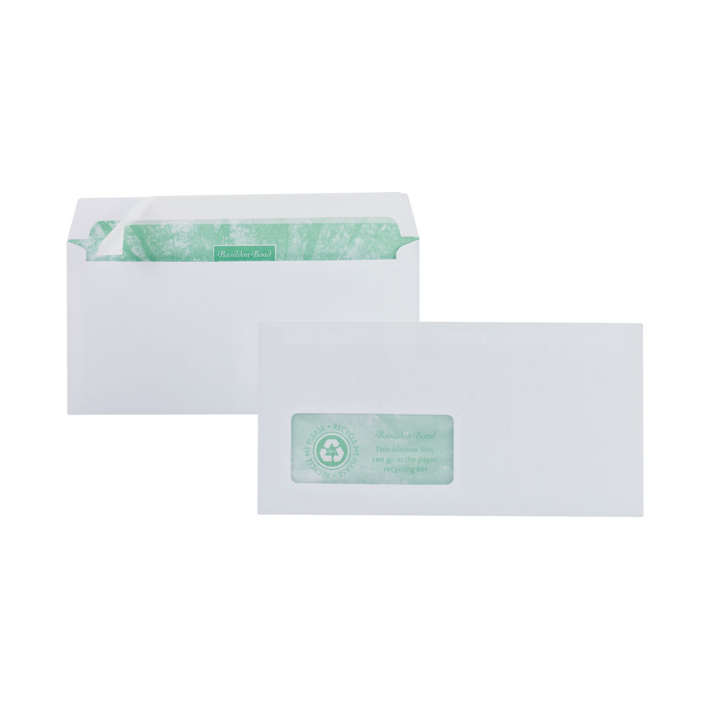 Basildon Bond DL White Window Pocket Envelopes (Pack of 500)