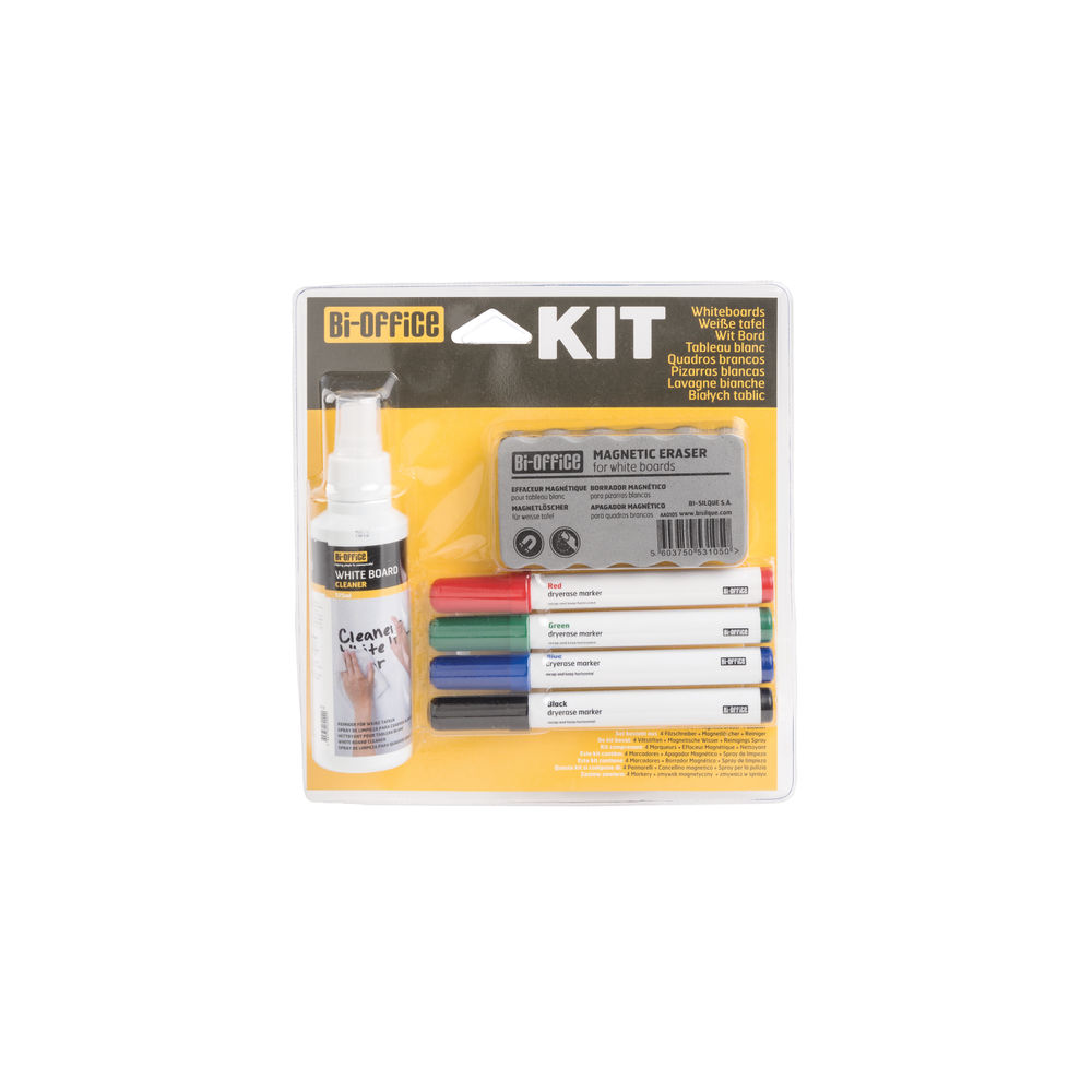 Bi-Office Drywipe Non-Magnetic Whiteboard Kit KT0707