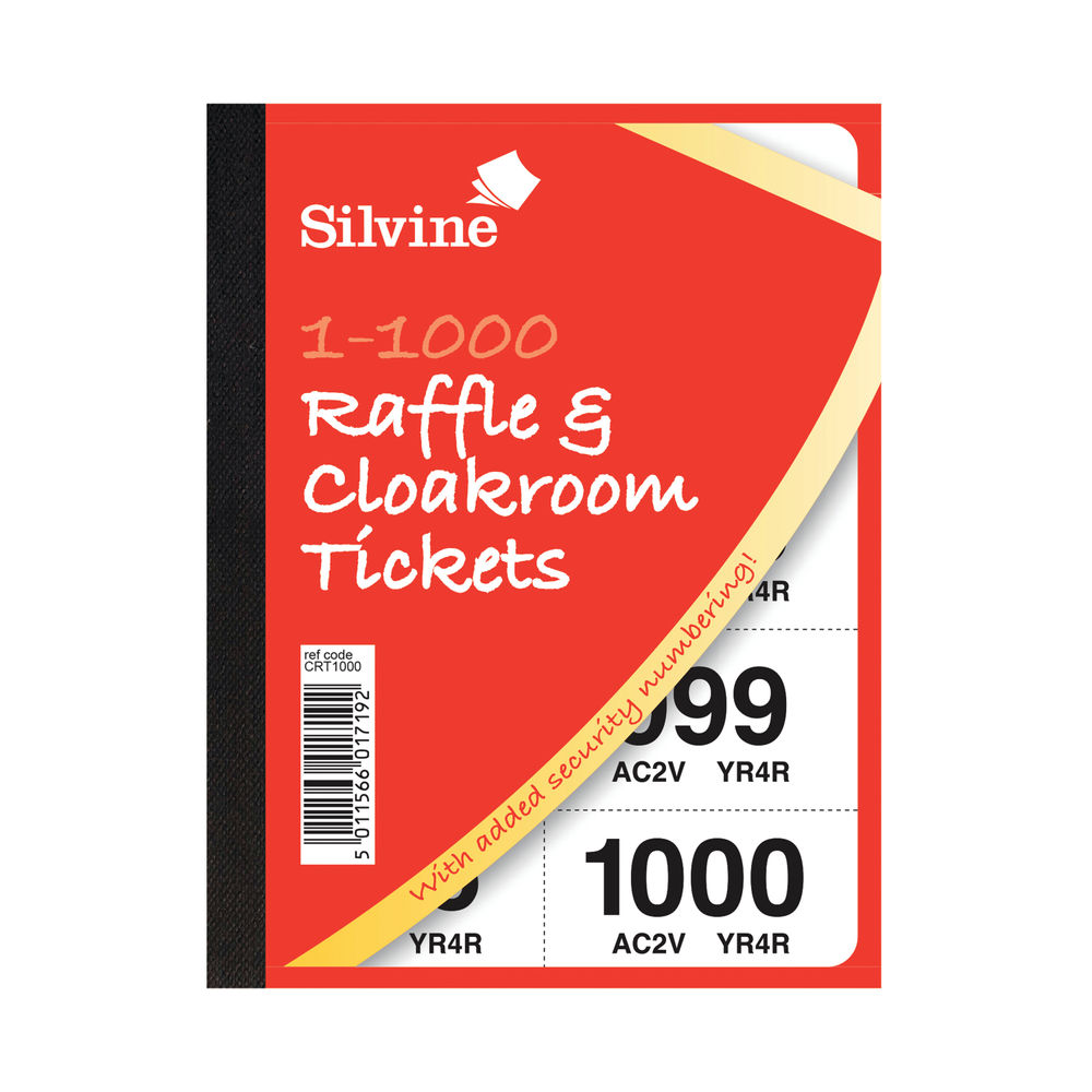 Cloakroom and Raffle Tickets 1-1000 (Pack of 6) CRT1000