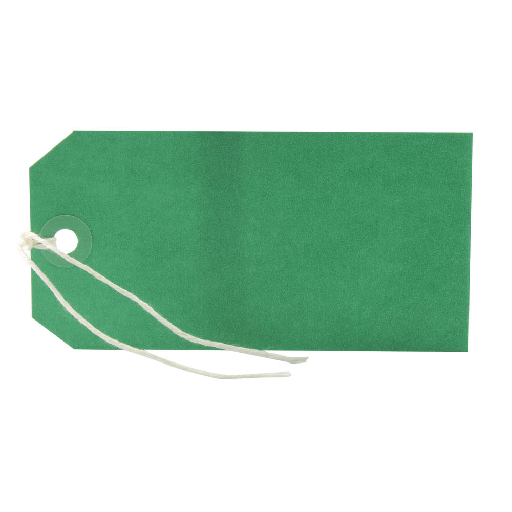 Strung Tag 120x60mm Green (Pack of 1000) KF01624