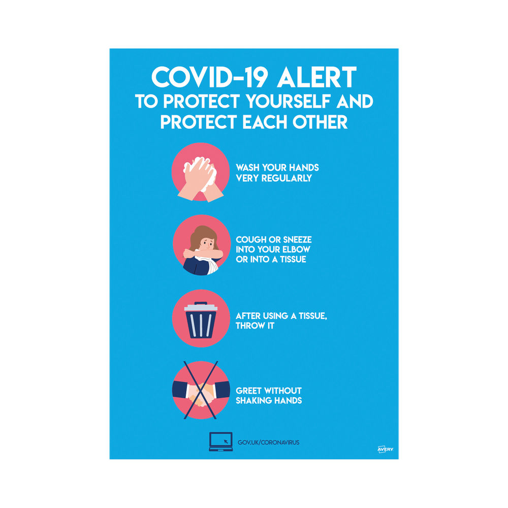 Avery Virus Prevention Label 420x297mm A3 (Pack of 2) COVVPA3