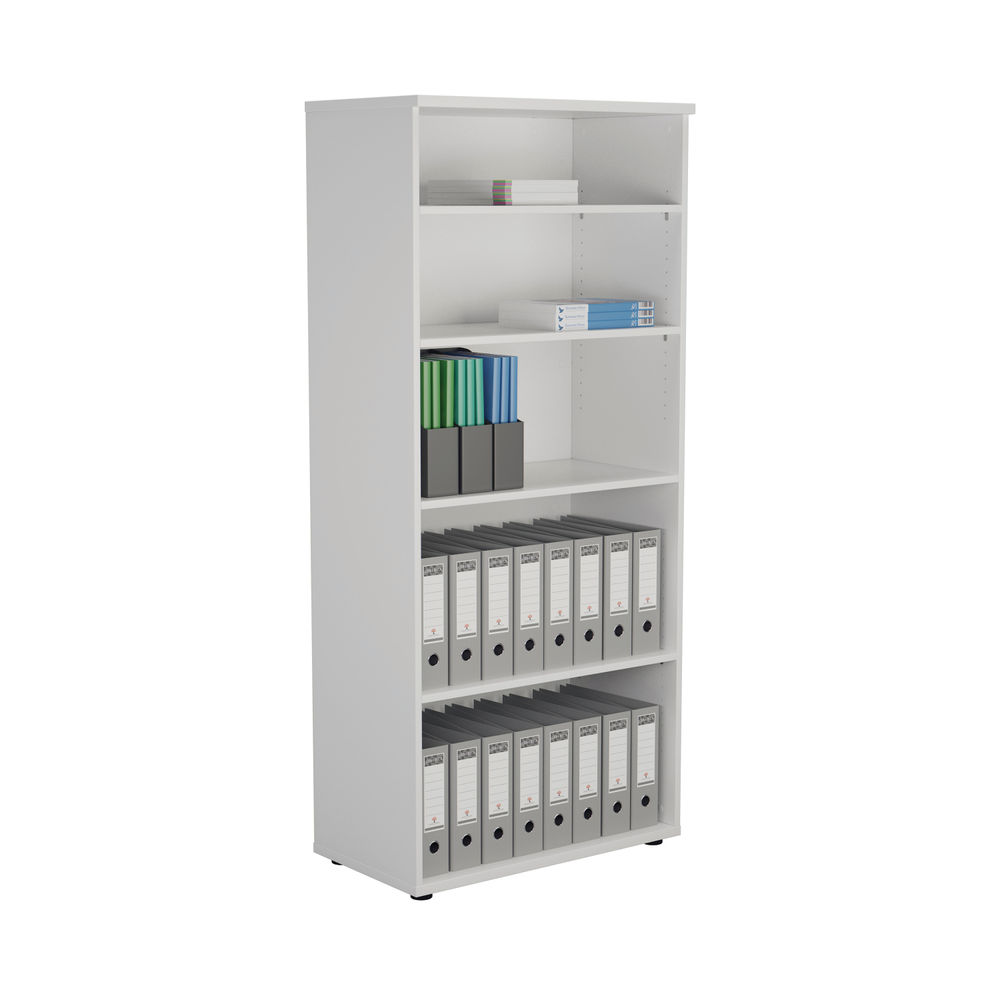 First H1800mm White Wooden Bookcase