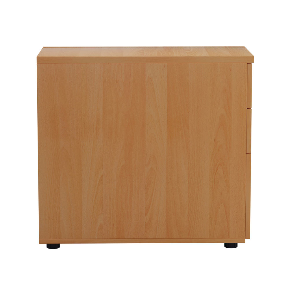 First H730mm Beech 3 Drawer Desk High Pedestal