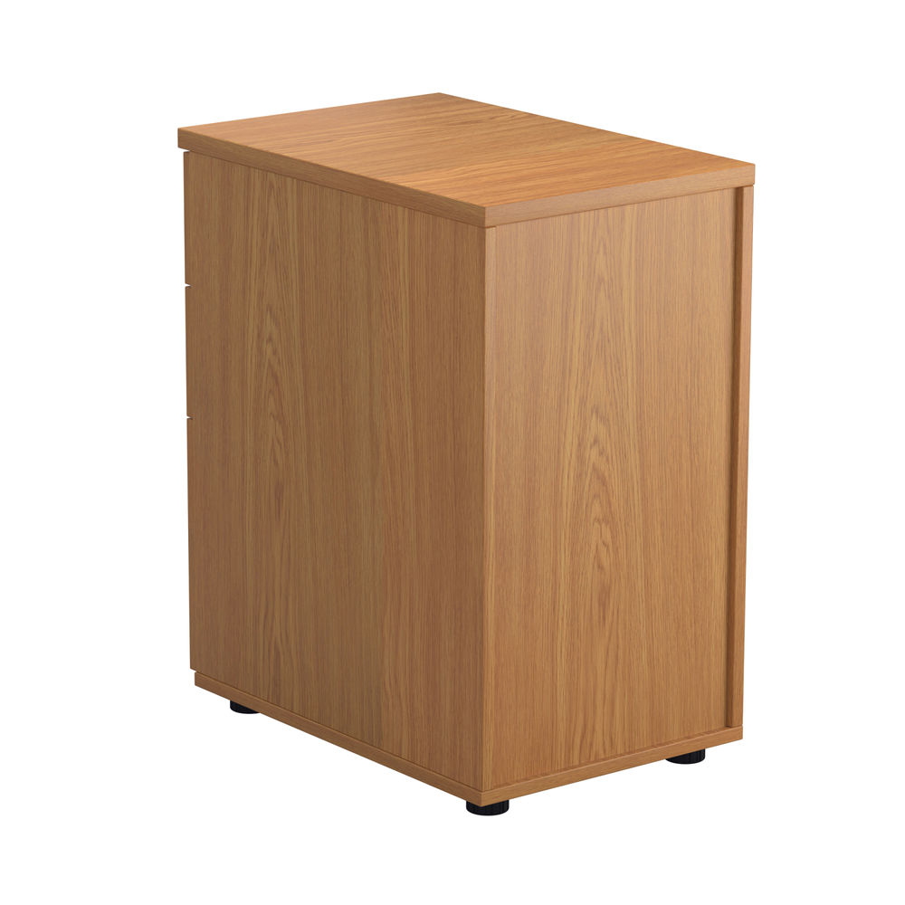 First H730mm Nova Oak 3 Drawer Desk High Pedestal