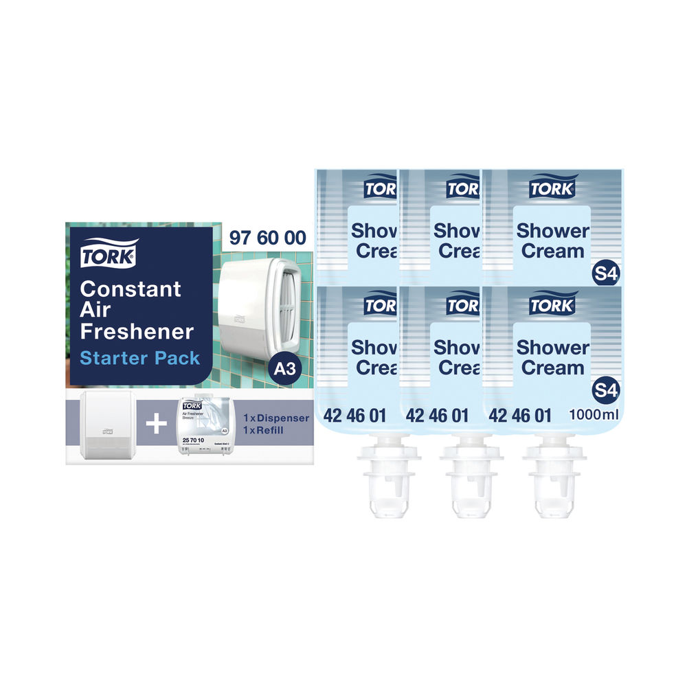 Tork Shower Cream (Pack of 6) + FREE Air Freshener Pack