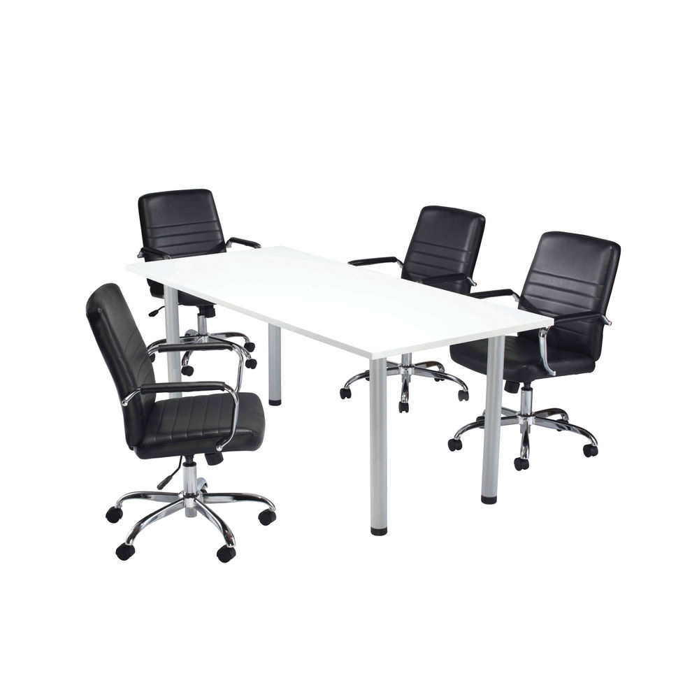 Jemini 1800x800mm White Rectangular Meeting Table