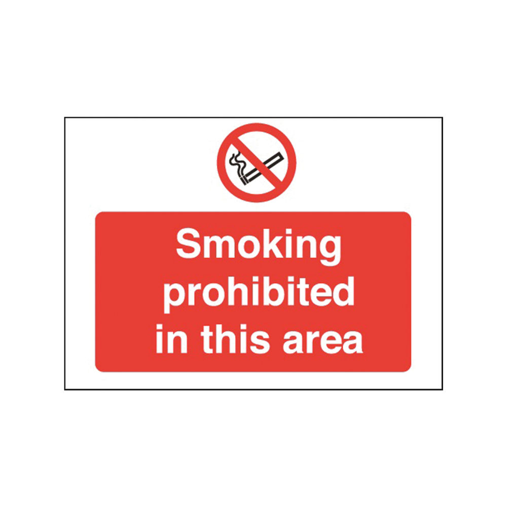 Safety Sign Smoking Prohibited in This Area 450x600mm PVC P35Z/R