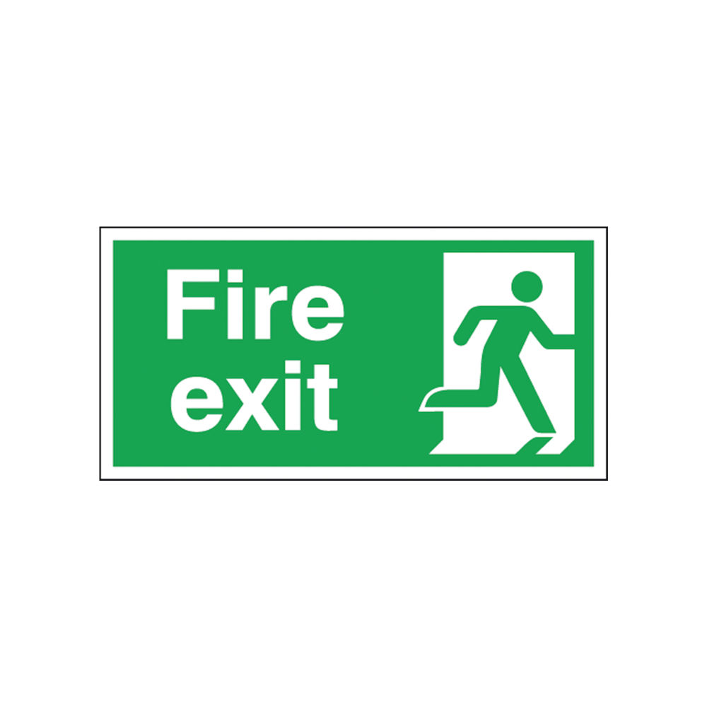 Safety Sign Fire Exit Running Man Right 150x300mm Self-Adhesive E98A/S