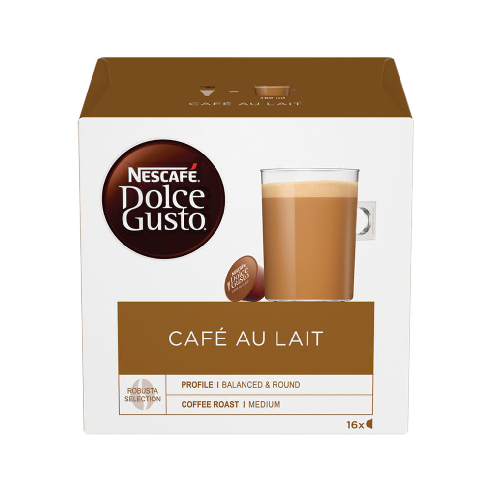 Nescafe Dolce Gusto Cafe au Lait Coffee Capsules (Pack of 48) 12235939