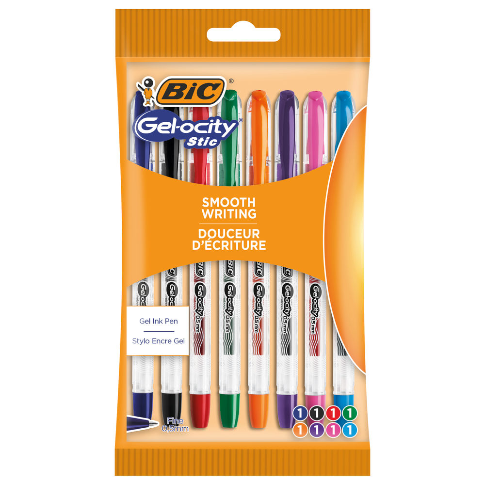 Bic Gelocity Assorted Gel Ink Pens Pack Of 8 992602