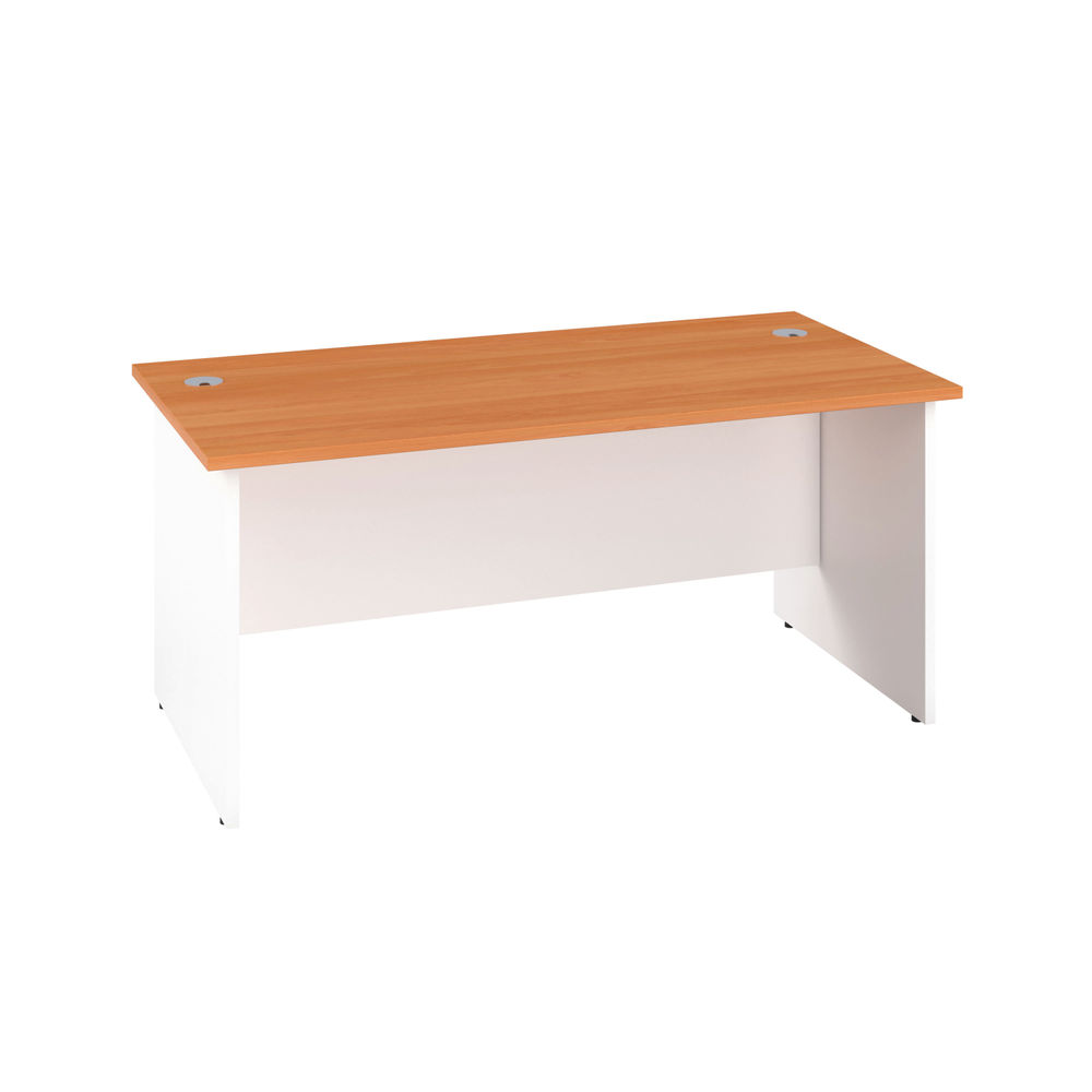 Jemini 1400x800mm Beech/White Rectangular Panel End Desk