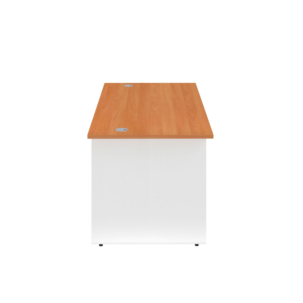 Jemini 1400x800mm Beech/White Rectangular Panel End Desk