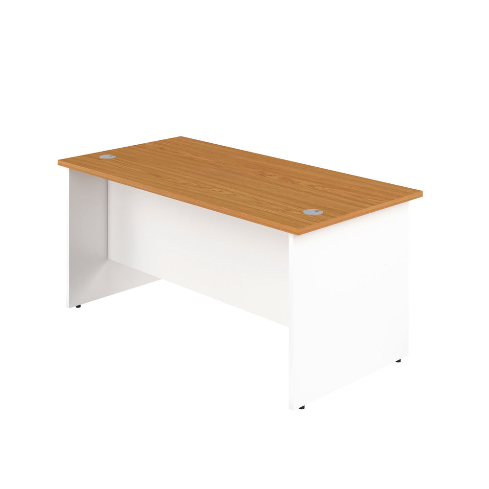 Jemini 1400x800mm Nova Oak/White Rectangular Panel End Desk