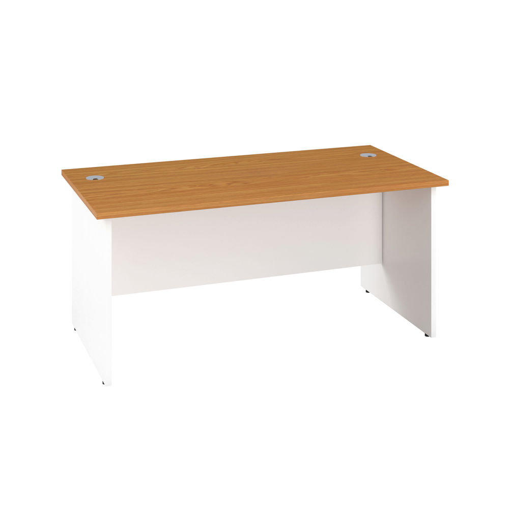 Jemini 1800x800mm Nova Oak/White Rectangular Panel End Desk